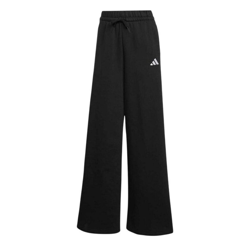 Adidas Womens/Ladies Fleece 3 Stripes Wide Leg Pants / Black/White